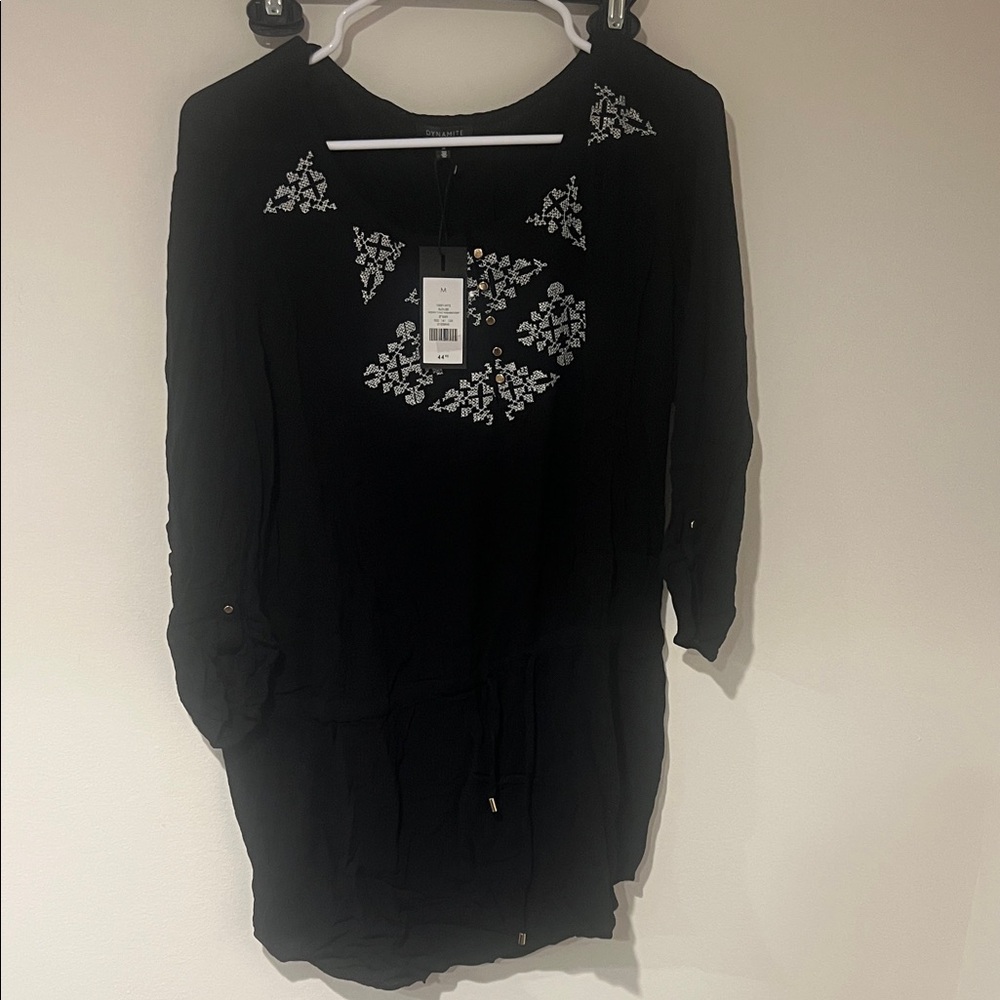 Black Embroidered Women's Dress/tunic